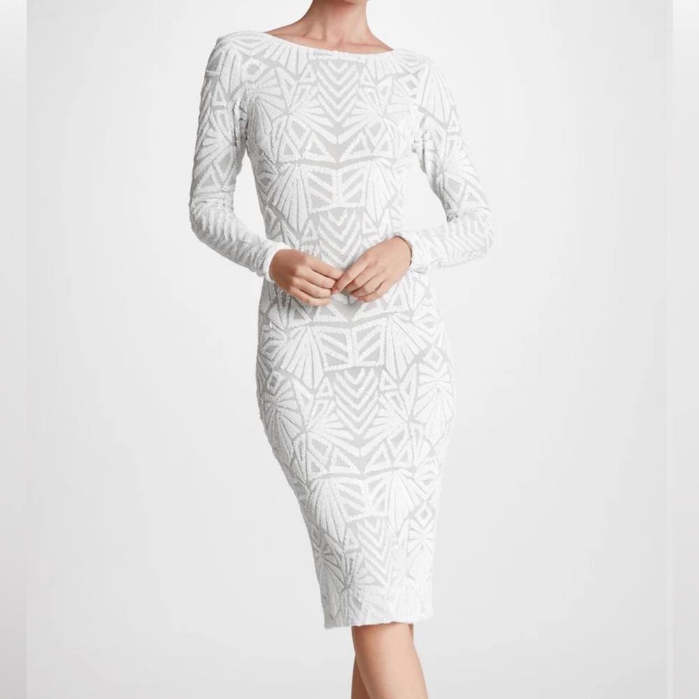 Dress The Population Emery Dress White Sz S